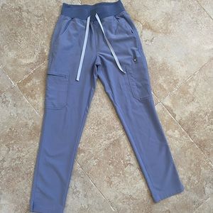 FIGS Vapor Space Blue High Waisted Yola Skinny Scrub Pants 2.0 Yoga Waistband